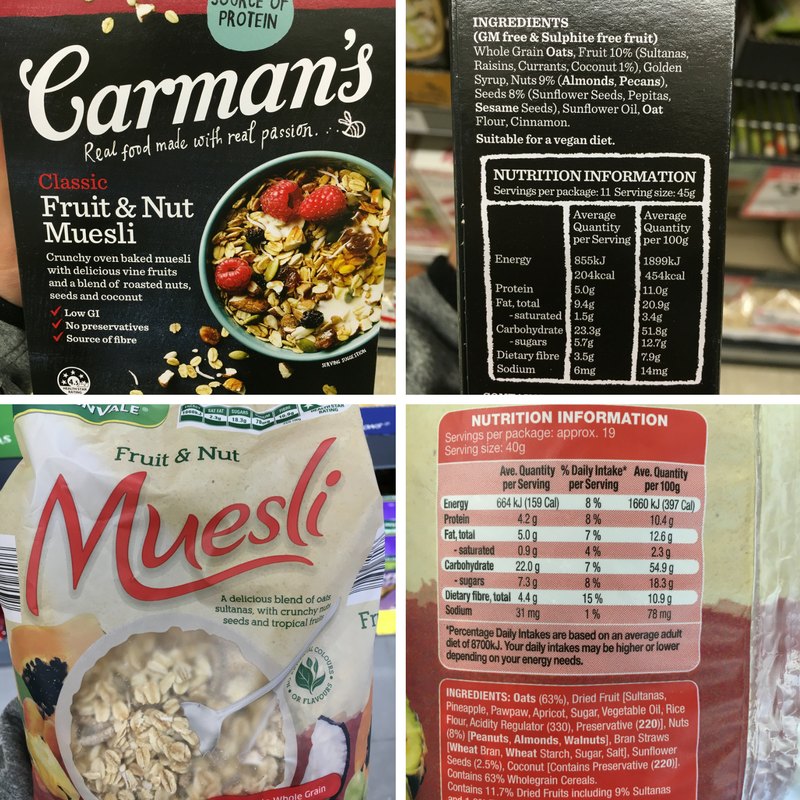 Carman's Muesli vs Aldi Muesli