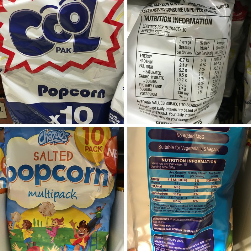 Coolpak Popcorn vs Aldi Popcorn