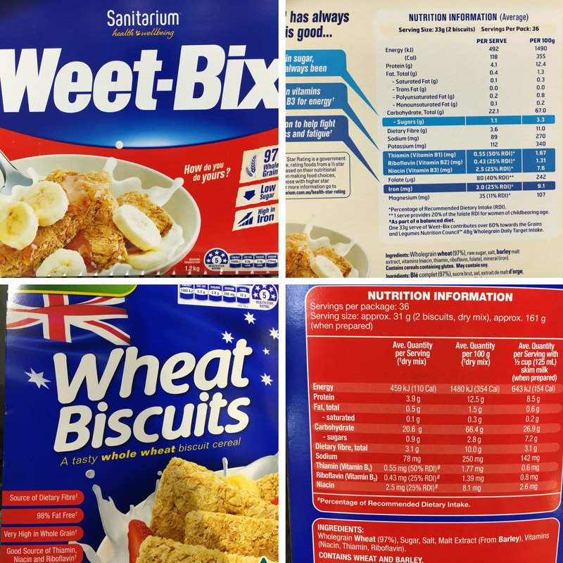Perth Nutritionist weet-bix vs wheat biscuits
