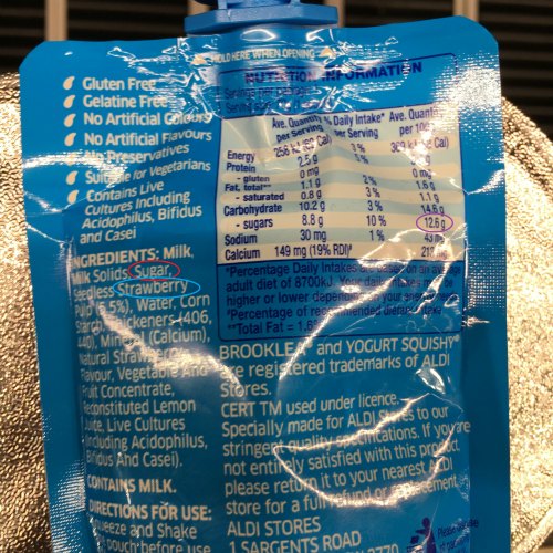 Pouch Yoghurt Ingredients Added Sugar