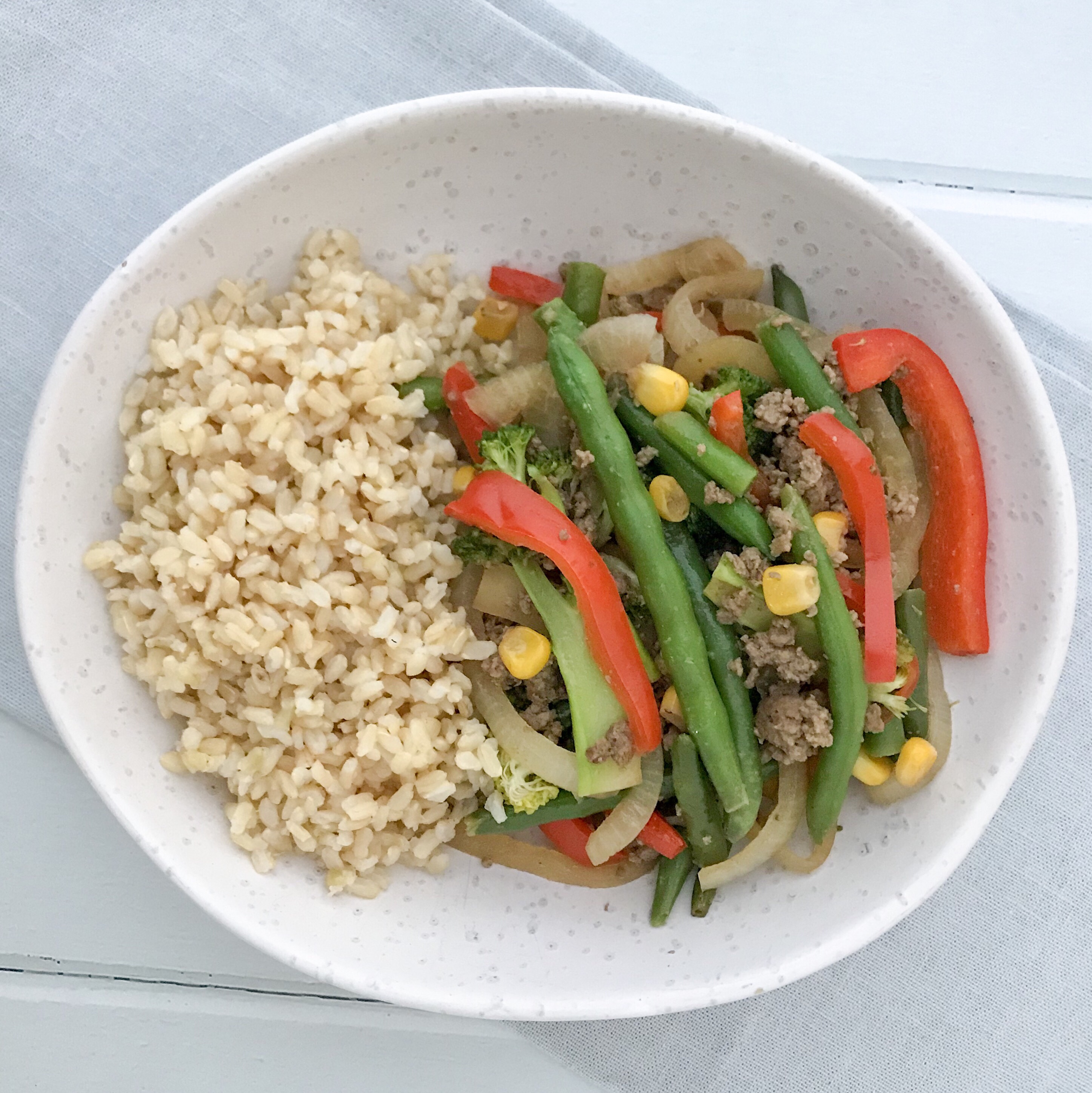 Beef mince stir fry