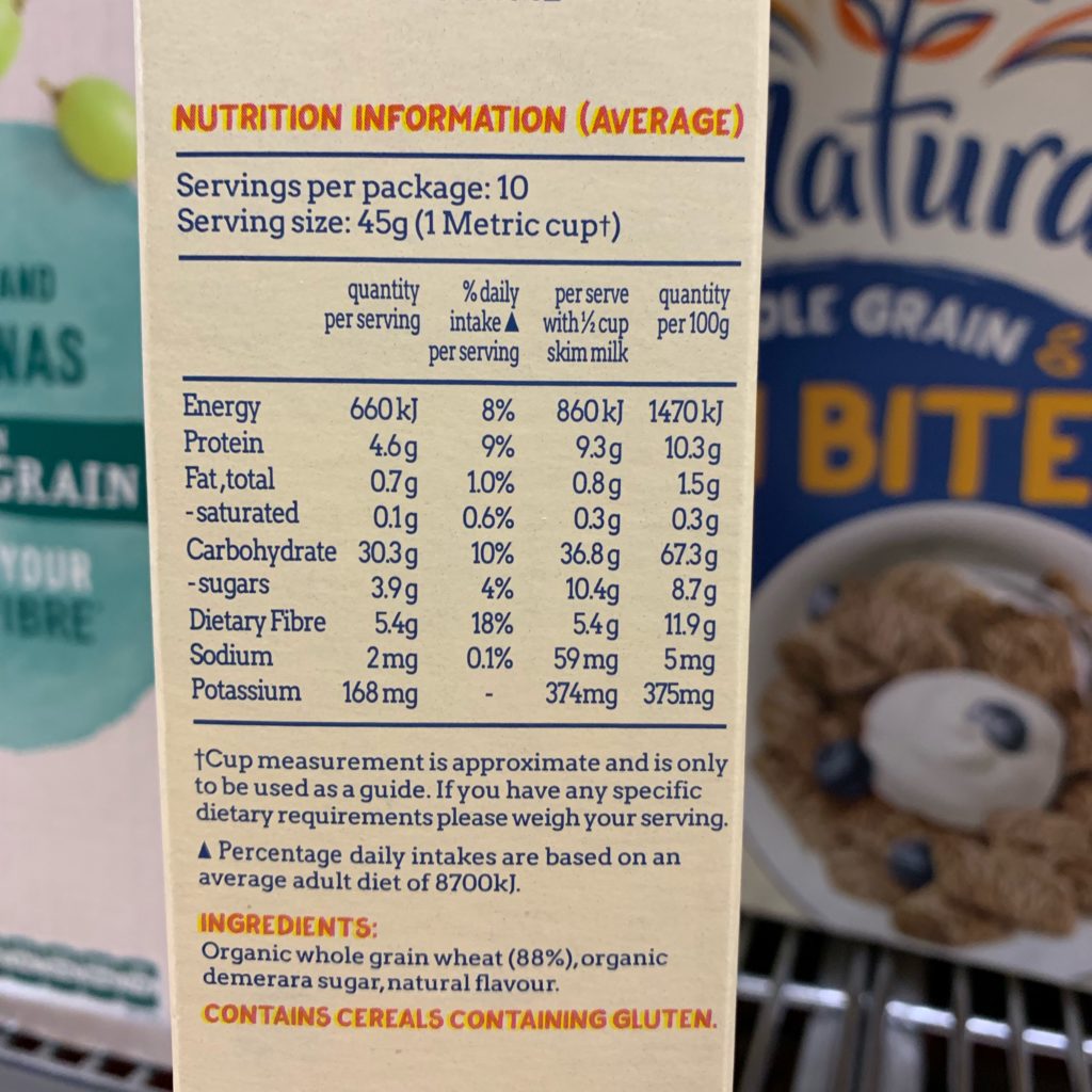Be Natural Mini Bites Nutrition