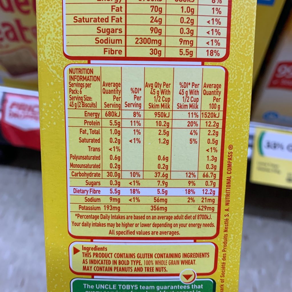 Shredded Wheat Nutrition